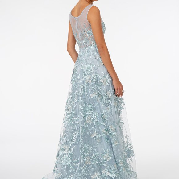 Scoop Illusion Neck Sleeveless Dress GSGL2979 - Picture 2 of 3